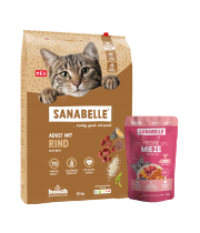Sanabelle Classic Adult su jautiena 10kg + šlapio ėdalo su jautiena 10vnt x 100g