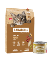 Sanabelle Classic Adult su jautiena 10kg + šlapio ėdalo su antimi 6vnt x 195g