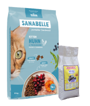 Sanabelle Life KITTEN 8kg + Kraikas AMORA Baby Pudra balta 8L
