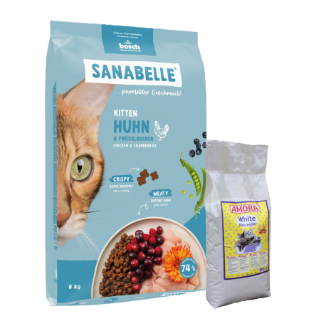 Sanabelle Life KITTEN 8kg + Kraikas AMORA Baby Pudra balta 8L Sanabelle Life KITTEN 8kg + Kraikas AMORA Baby Pudra balta 8L