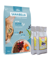 Sanabelle Life KITTEN 8kg + Kraikas AMORA Baby Pudra balta 8L x 2