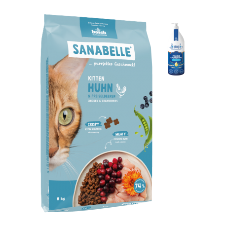 Sanabelle Life KITTEN 8kg + Lašišų aliejus 100ml Sanabelle Life KITTEN 8kg + Lašišų aliejus 100ml