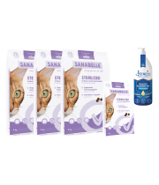 Sanabelle STERILIZED Care 8kg x 3 + 2kg + Lašišų aliejus 1000ml