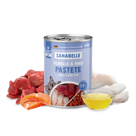 Šlapias ėdalas Sanabelle upėtakis & jautiena 400g