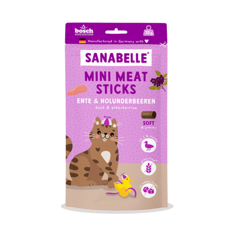 Sanabelle skanėstas katėms Mini lazdelės antiena ir šeivamedžio uogos 55g