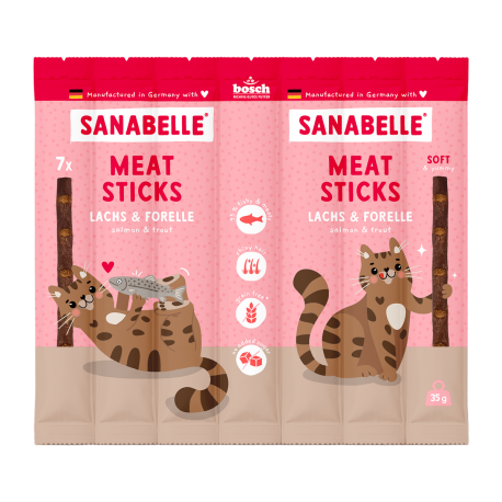 Sanabelle skanėstas katėms lašiša ir upėtakis 7 x 5g